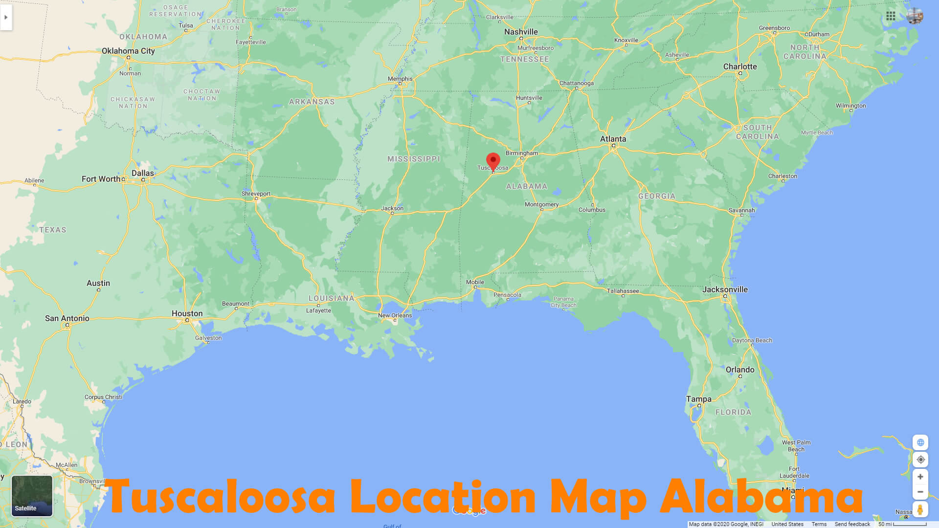 Tuscaloosa Emplacement Carte Alabama